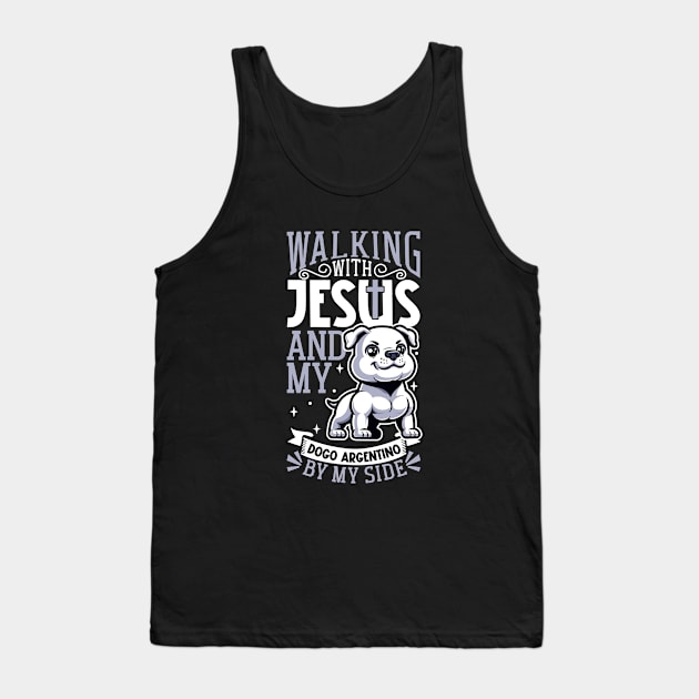 Jesus and dog - Dogo Argentino Tank Top by Modern Medieval Design